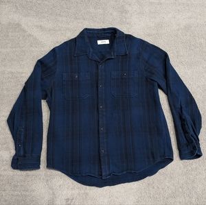 Buck Mason Navy Blue Casual Button Down Shirt